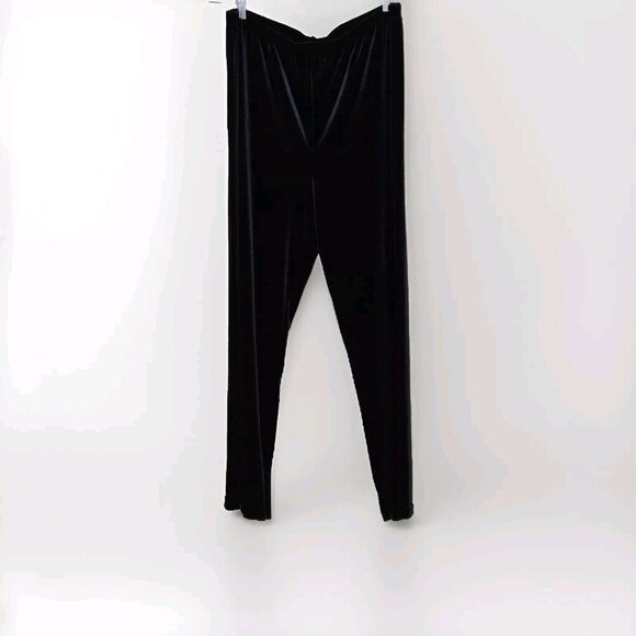 Coldwater Creek Pants Women XL Black Velvet Comfort Stretch Pull On Goth Witchy - Picture 15 of 15
